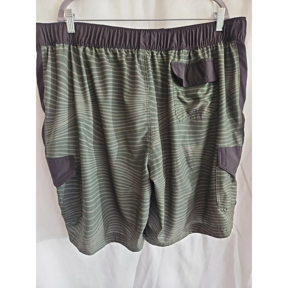 Wave Zone 2x Swim Shorts Men's Green With Pockets